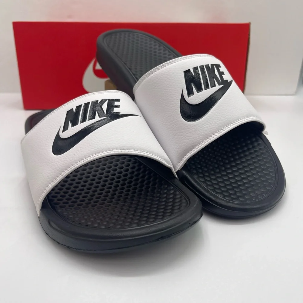 Nike Benassi JDI Men's Slides Black and White Slides